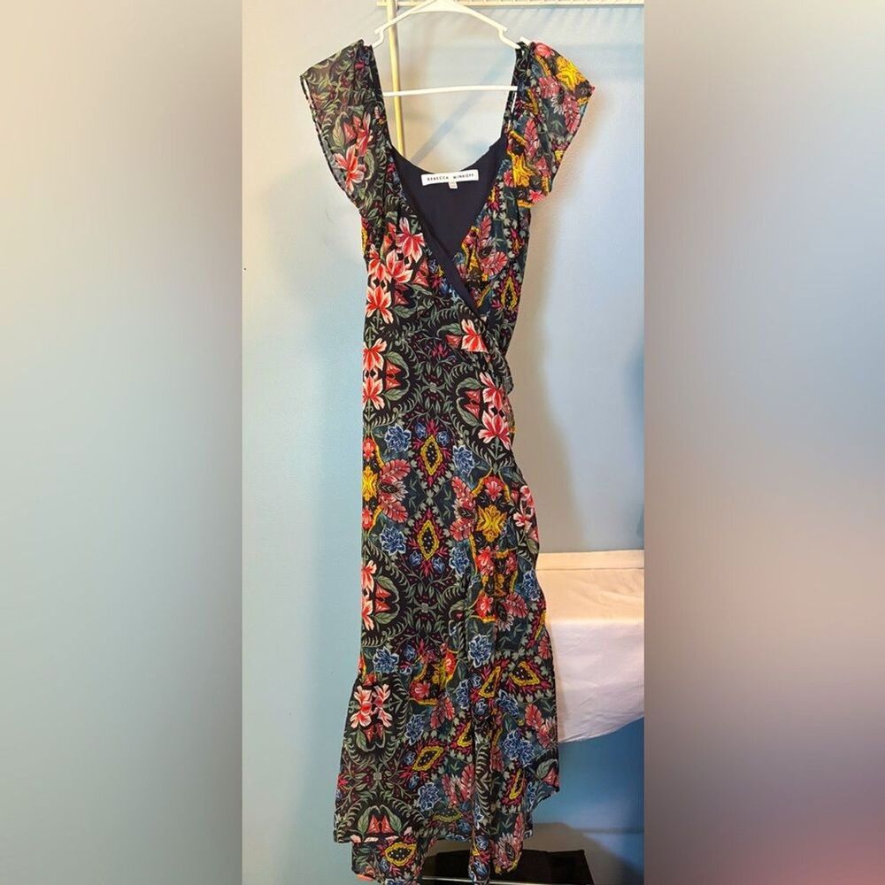 Rebecca Minkoff Jessica floral midi wrap dress size XXS 129083 style boho